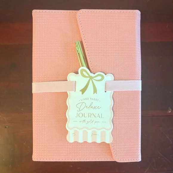 Lined Pink Writing Journal with Gold Pen NWOT - Picture 1 of 3